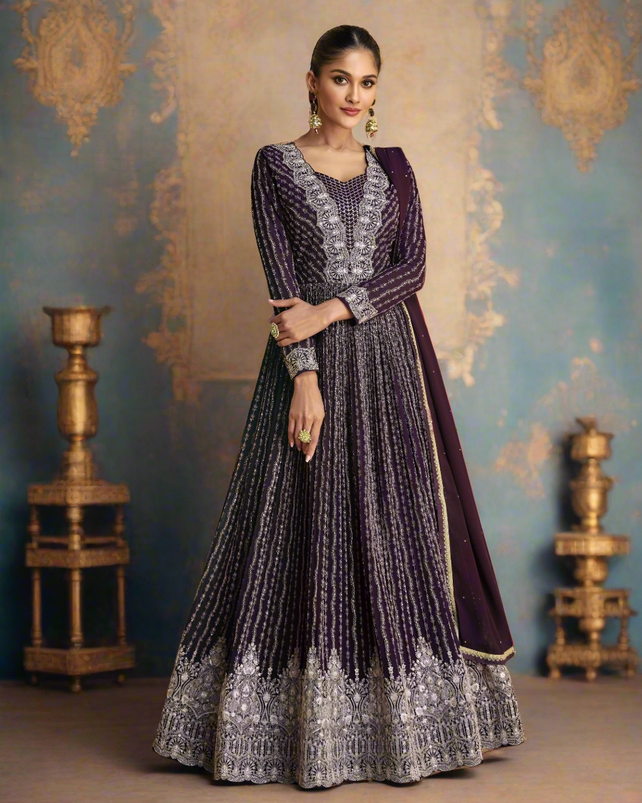 Georgette_Sequince_Embroidery_Anarkali_Gown