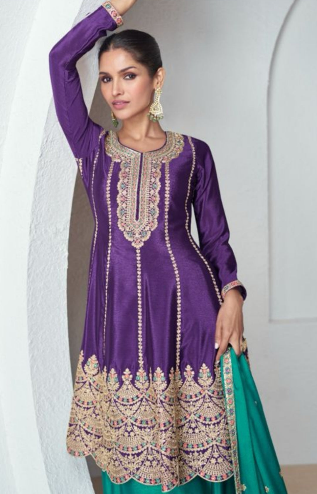 Premium Cinon Silk Salwar Suits Violet