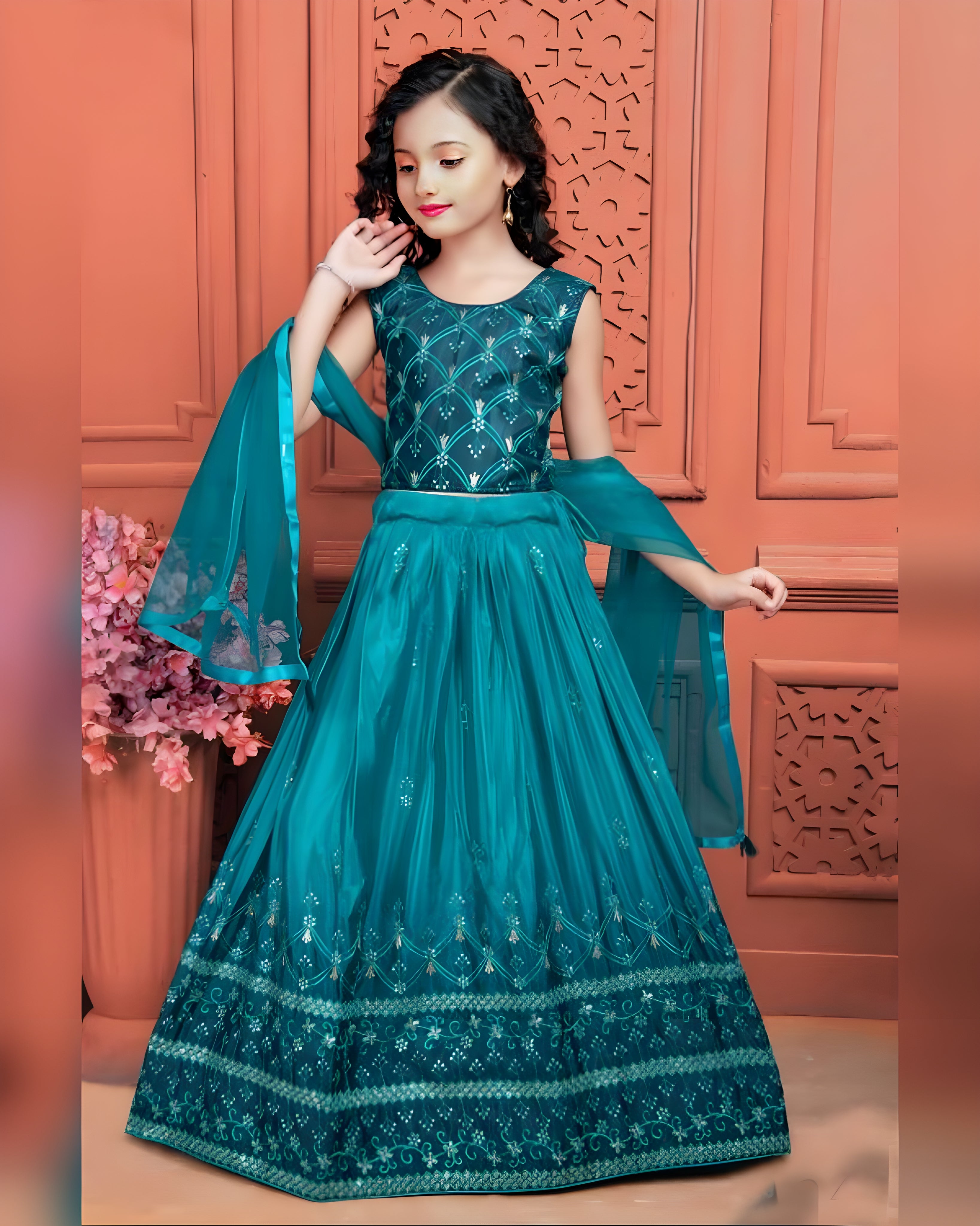 Bharat Origin Girls Lehenga Choli Ethnic Wear Embroidered Lehenga, Choli  and Dupatta Set Price in India - Buy Bharat Origin Girls Lehenga Choli  Ethnic Wear Embroidered Lehenga, Choli and Dupatta Set online