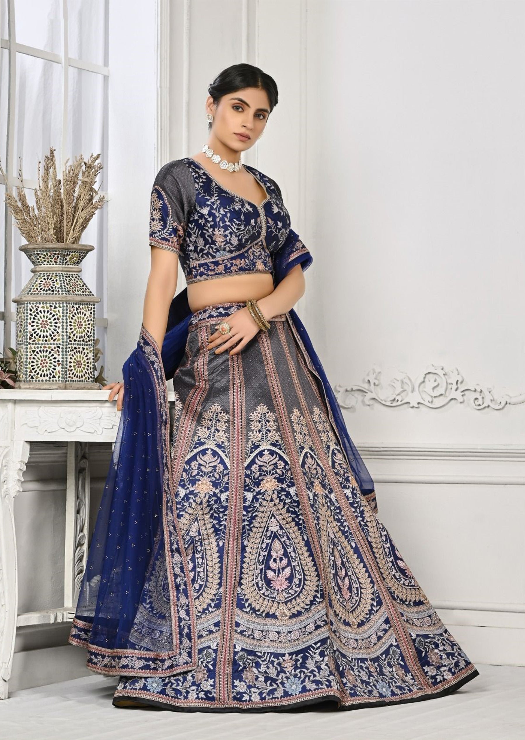 Banarasi Silk Lehenga Blouse Designs New with Price